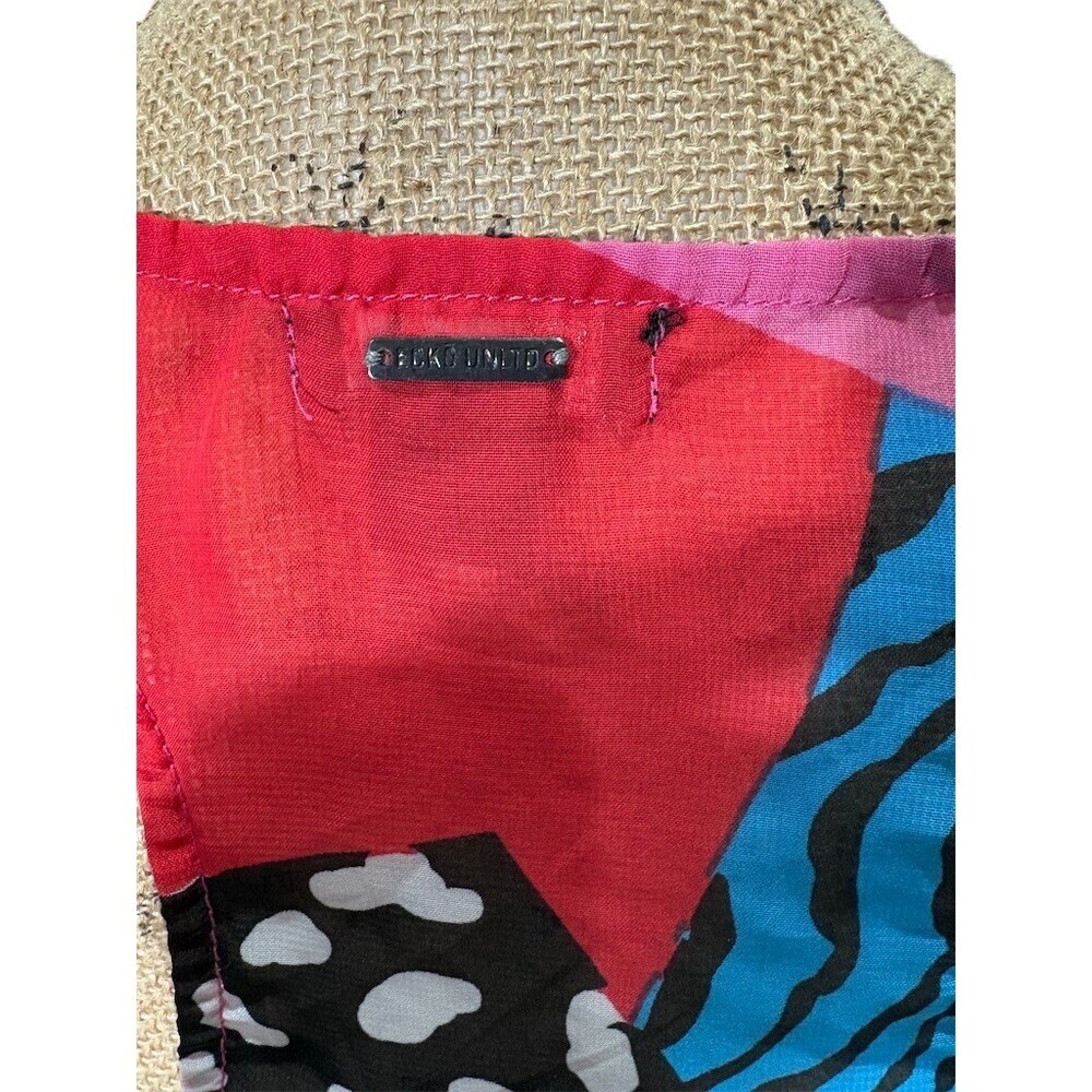 Ecko Red Womens Tank Top Size L Sheer Multicolor Abstract Print Sleeveless - Picture 6 of 10